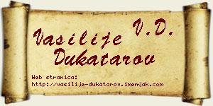 Vasilije Dukatarov vizit kartica